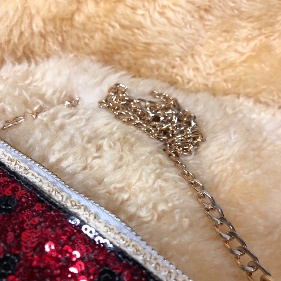 Bam Forever Watermelon/Sequins Straw Clutch Purse - Picture 4 of 14